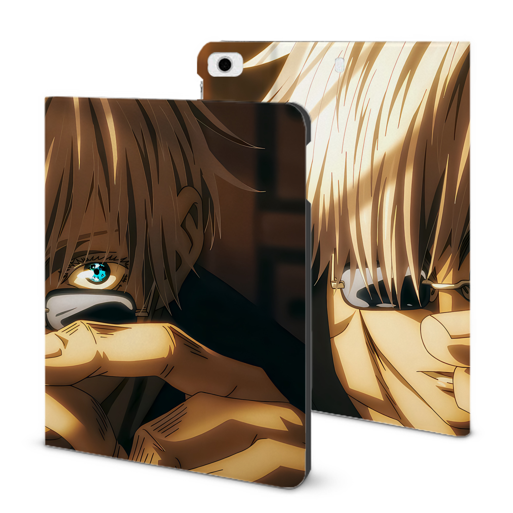 （画像用） 呪術廻戦 Jujutsu Kaisen IPad ケース ブック型 PUレザー TPU 耐衝撃 軽量 薄型 ペン収納なし 全面保護 IPad 各モデル対応